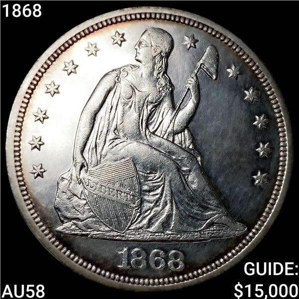 1868 Seated Liberty Dollar CHOICE AU