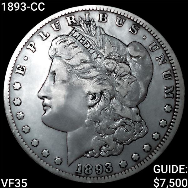 1893-CC Morgan Silver Dollar ABOUT UNCIRCULATED