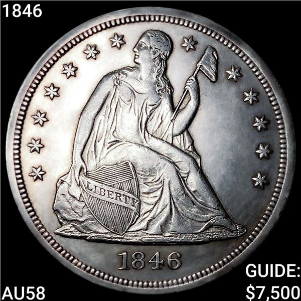 1846 Seated Liberty Dollar CHOICE AU