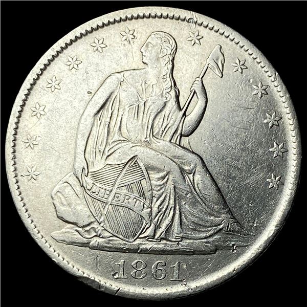 1861-O Silver Seated Liberty Half Dollar HIGH GRADE