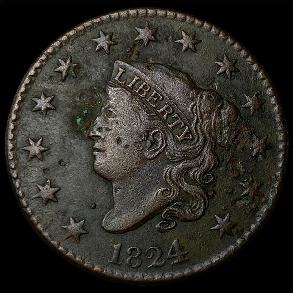 1824 Coronet Head Large Cent LIGHTLY  CIRCULATED