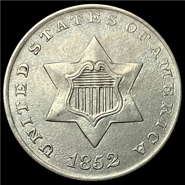 1852 Silver Three-Cent Piece CLOSELY  UNCIRCULATED