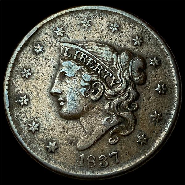 1837 Coronet Head Large Cent NEARLY  UNCIRCULATED