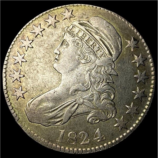 1824 Capped Bust Half Dollar NEARLY  UNCIRCULATED