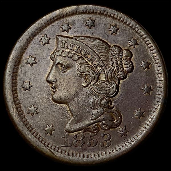 1853 Braided Hair Large Cent CLOSELY  UNCIRCULATED