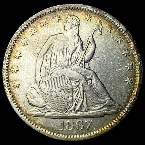 1867-S Silver Seated Liberty Half Dollar CLOSELY UNCIRCULATED