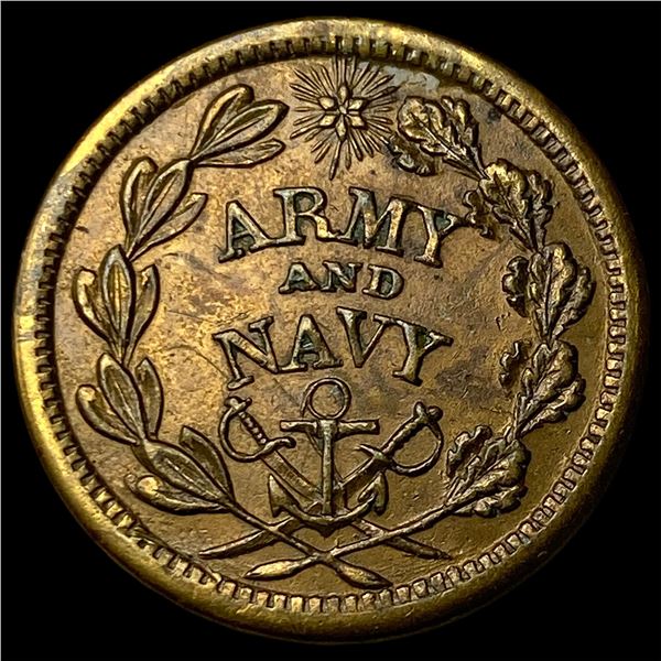 1863 Civil War Token Army & Navy CLOSELY UNCIRCULATED
