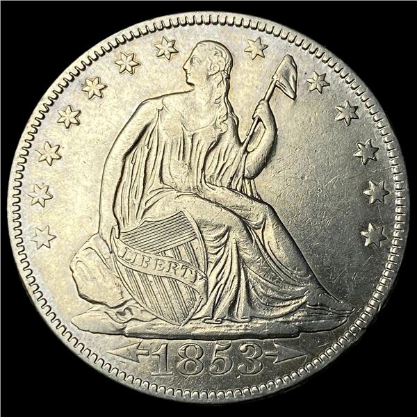 1853-O Arrows/Rays Seated Liberty Half Dollar CLOSELY UNCIRCULATED