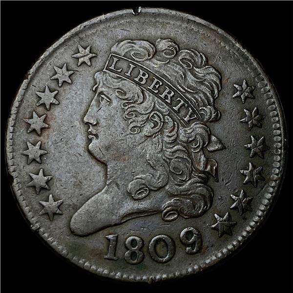 1809 Classic Head Half Cent NEARLY  UNCIRCULATED
