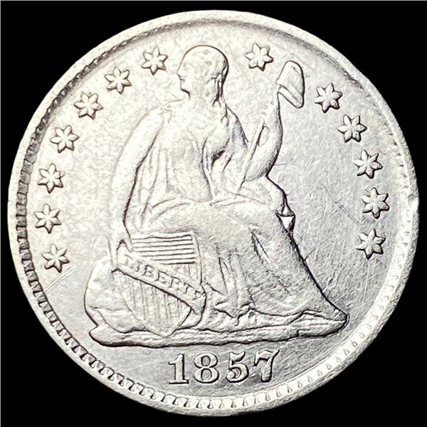 1857 Silver Seated Liberty Half Dime CLOSELY UNCIRCULATED