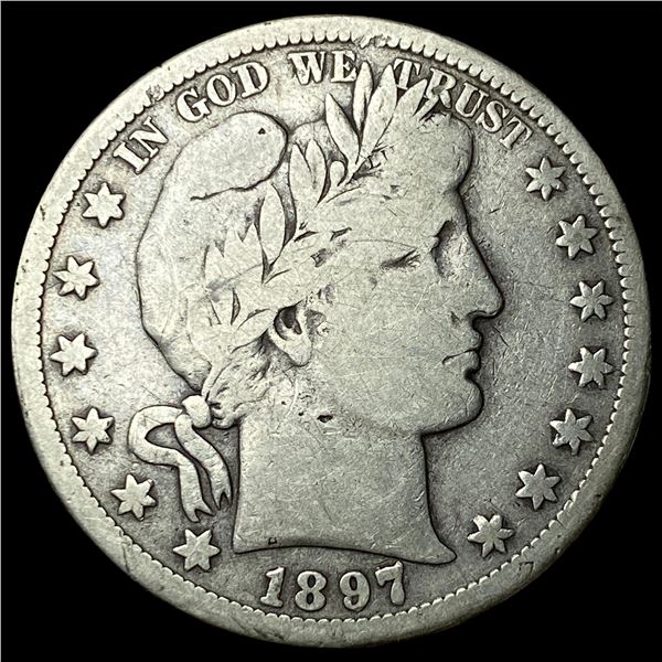 1897-S Silver Barber Half Dollar LIGHTLY CIRCULATED
