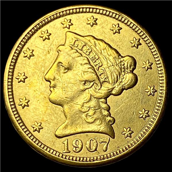 1907 Liberty Head Gold Quarter Eagle $2.50  NEARLY UNCIRCULATED