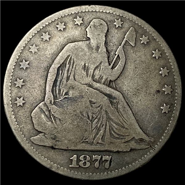 1877 Seated Liberty Half Dollar LIGHTLY  CIRCULATED