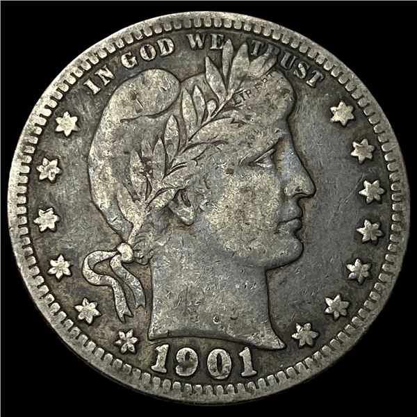 1901 Silver Barber Quarter LIGHTLY CIRCULATED