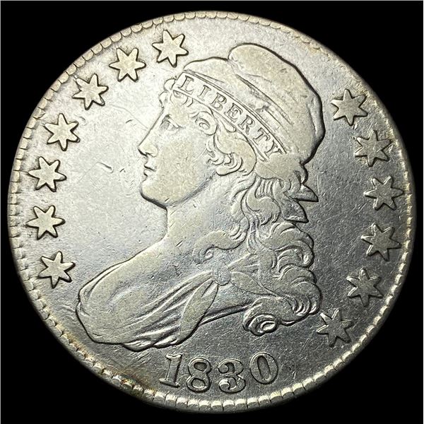 1830 Capped Bust Half Dollar NEARLY  UNCIRCULATED