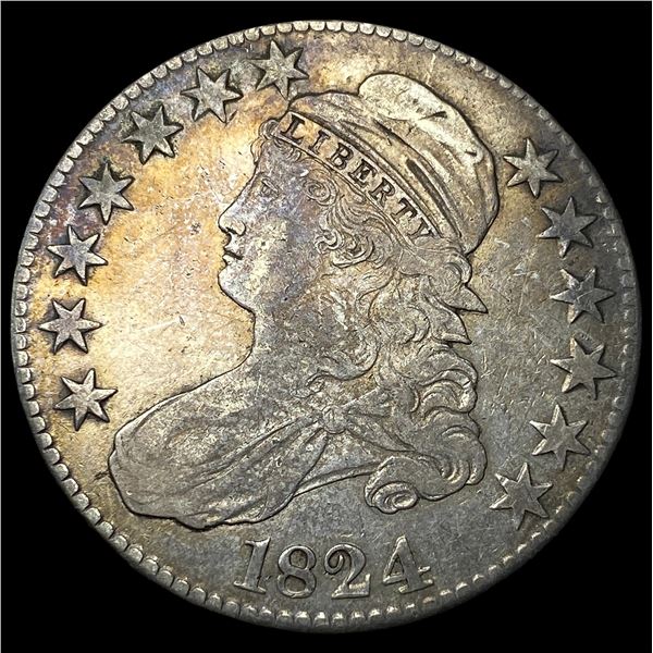 1824 Capped Bust Half Dollar NEARLY  UNCIRCULATED