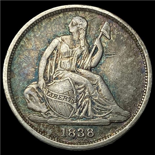 1838-O Silver Seated Liberty Dime NEARLY  UNCIRCULATED