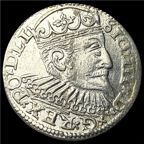 1597 Poland Silver 3 Groschen Sigismund III CLOSELY UNCIRCULATED