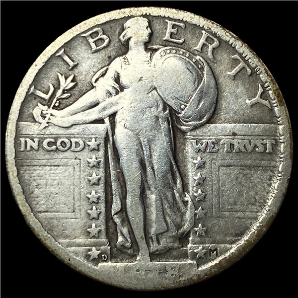 1918-D Silver Standing Liberty Quarter LIGHTLY CIRCULATED
