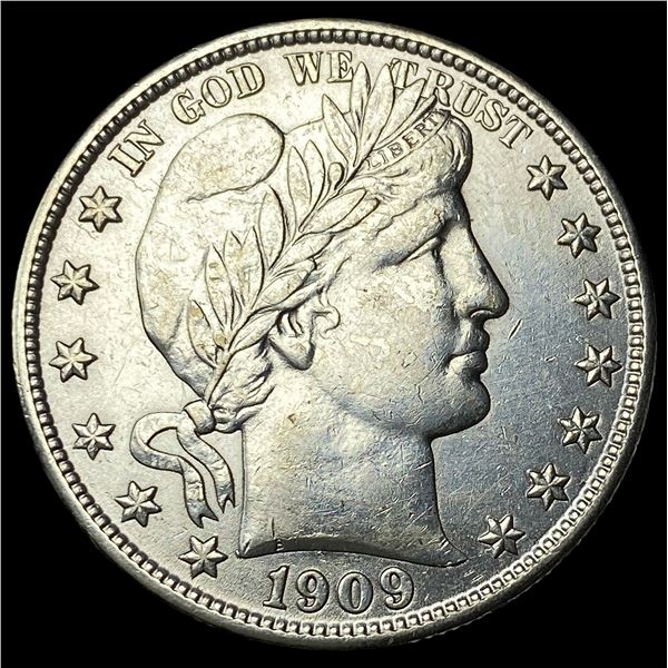 1909-S Silver Barber Half Dollar CLOSELY  UNCIRCULATED