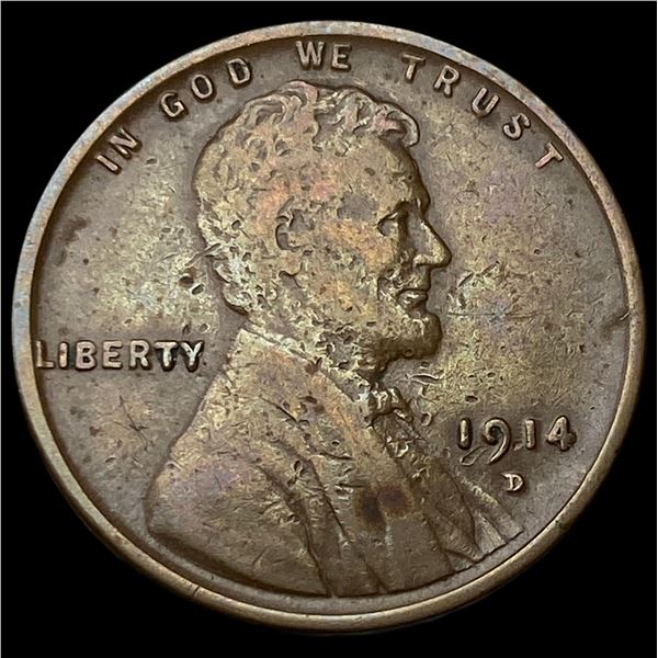 1914-D Lincoln Wheat Cent LIGHTLY CIRCULATED