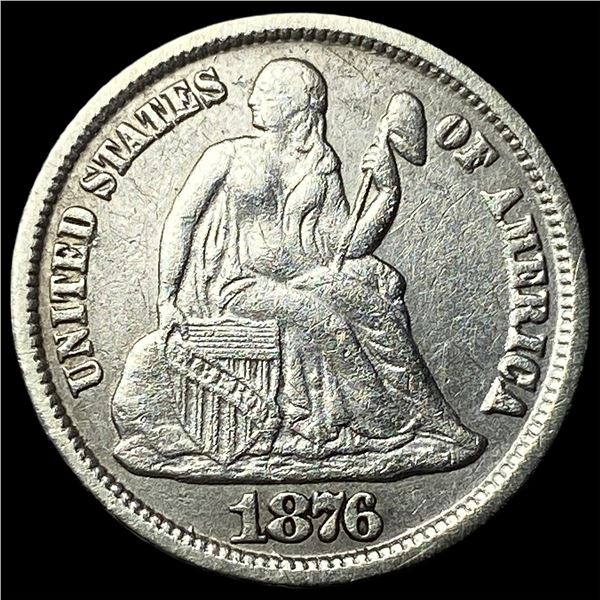 1876-CC Silver Seated Liberty Dime NICELY  CIRCULATED