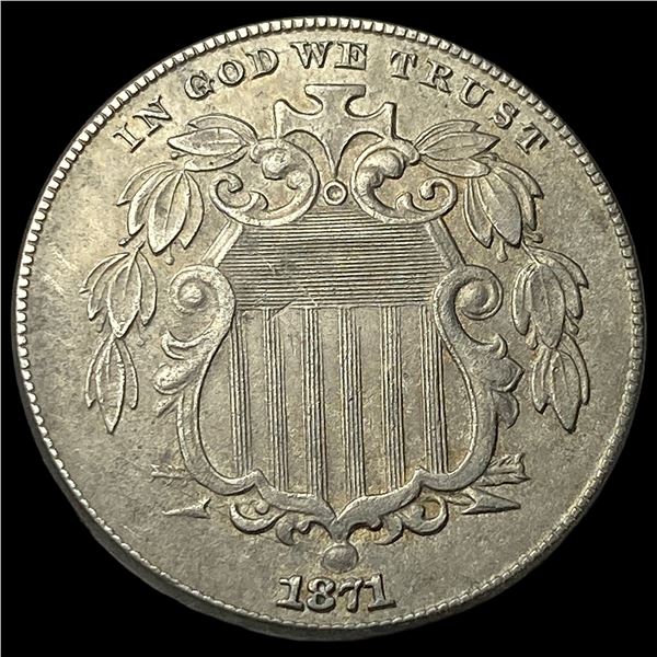 1871 Shield Nickel CHOICE AU
