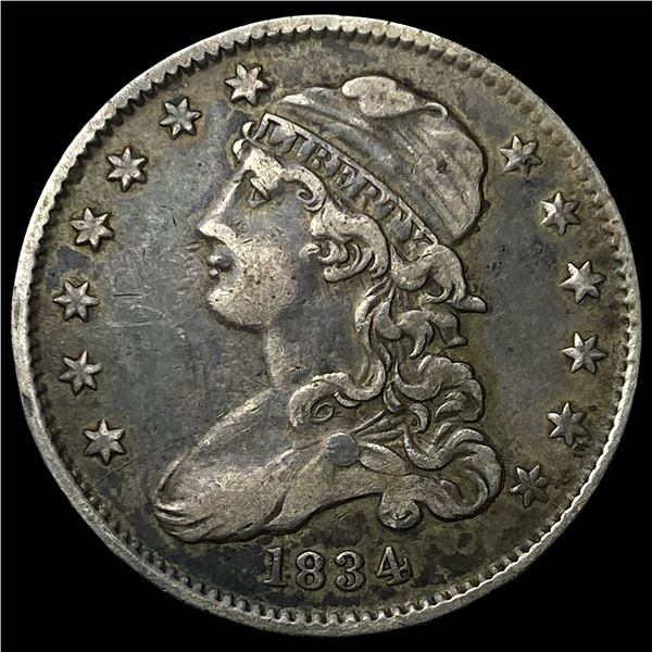 1834 Capped Bust Silver Quarter NEARLY UNCIRCULATED