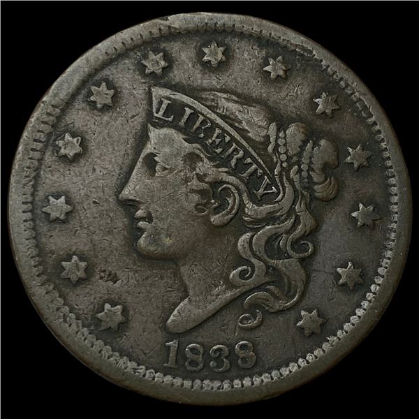 1838 Braided Hair Large Cent NEARLY  UNCIRCULATED