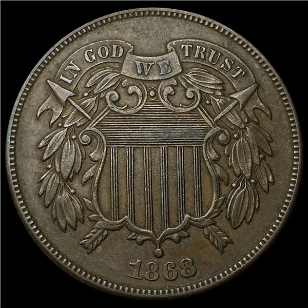 1868 Two-Cent Piece NEARLY UNCIRCULATED