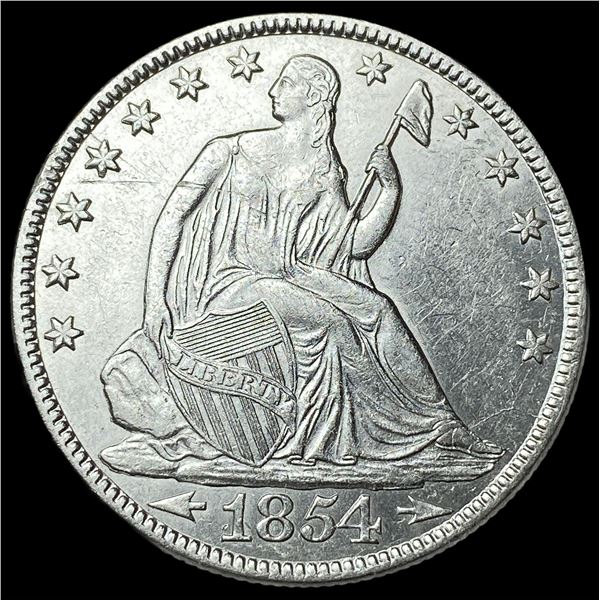 1854-O Arrows Seated Silver Half Dollar CLOSELY UNCIRCULATED