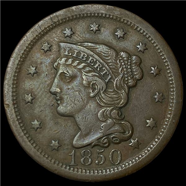 1850 Braided Hair Large Cent NEARLY  UNCIRCULATED