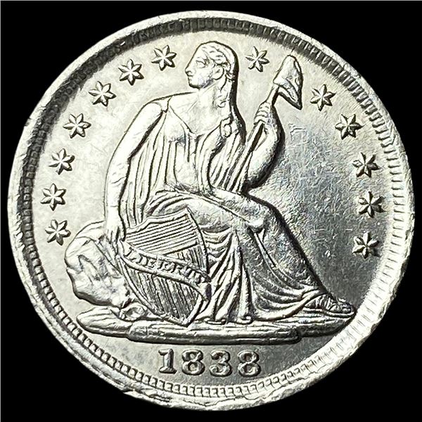 1838 Seated Liberty Half Dime CLOSELY  UNCIRCULATED