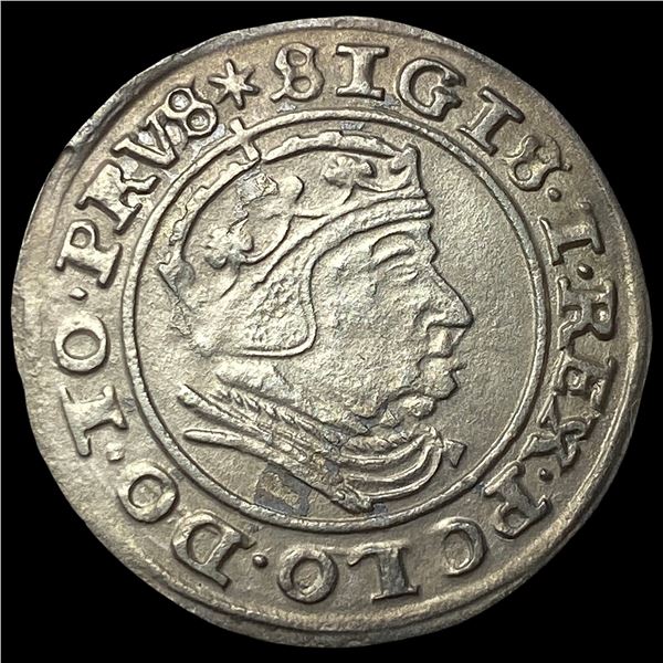 1540 Prussia Silver Groschen CLOSELY  UNCIRCULATED