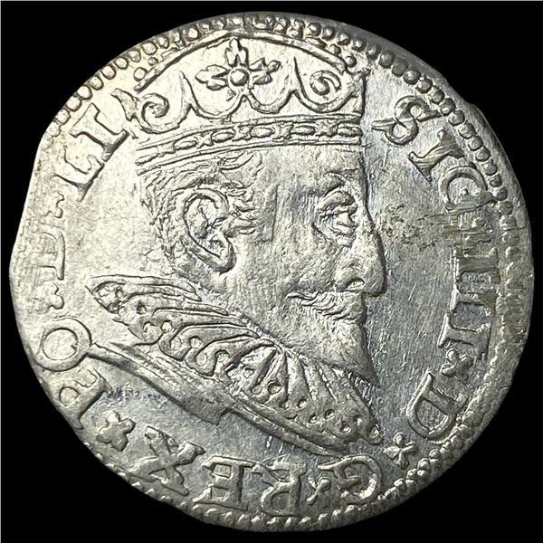 1594 Poland Silver 3 Groschen Sigismund III UNCIRCULATED
