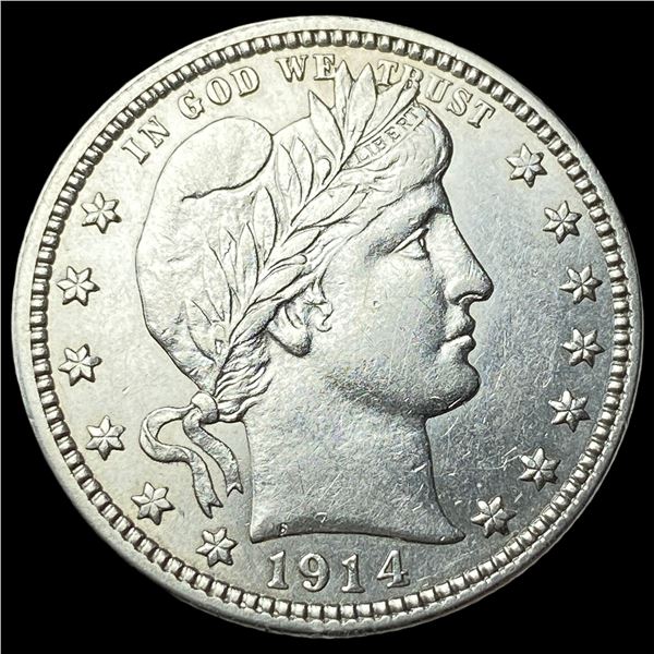 1914 Barber Quarter Dollar CLOSELY  UNCIRCULATED