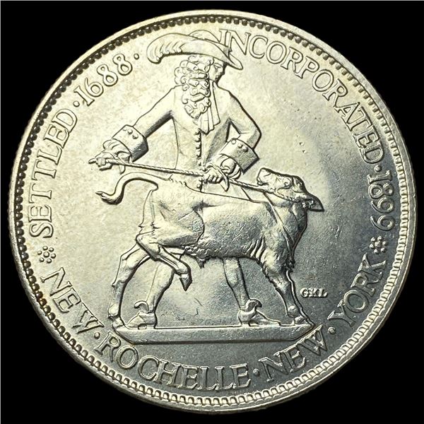 1938 Silver New Rochelle Half Dollar CHOICE  BU