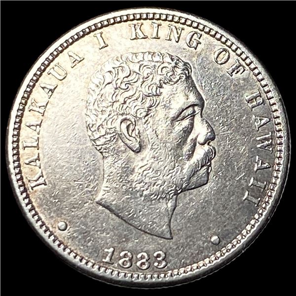 1883 Hawaii Silver 1/4 Dollar CLOSELY UNCIRCULATED