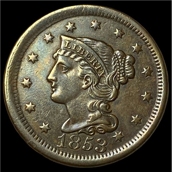 1853 Braided Hair Large Cent CLOSELY UNCIRCULATED