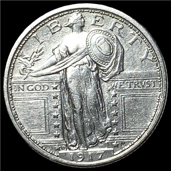 1917-D Type 1 Silver Standing Liberty Quarter CLOSELY UNCIRCULATED