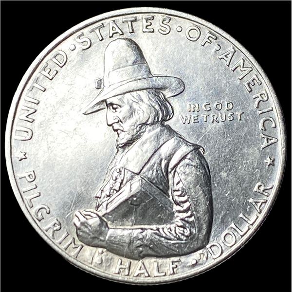 1920 Silver Pilgrim Half Dollar CLOSELY UNCIRCULATED