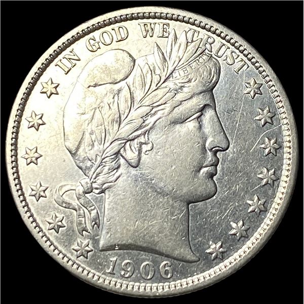 1906-D Silver Barber Half Dollar ABOUT UNCIRCULATED