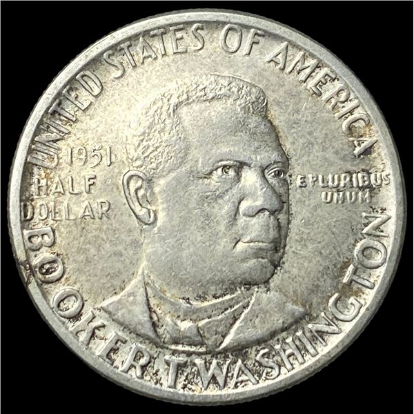 1951-S Silver Booker T. Washington Half Dollar CLOSELY UNCIRCULATED