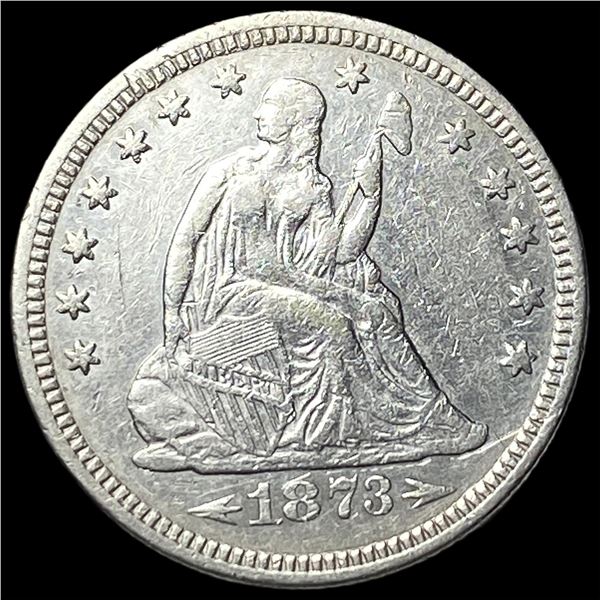 1873 Arrows Seated Liberty Quarter CLOSELY UNCIRCULATED