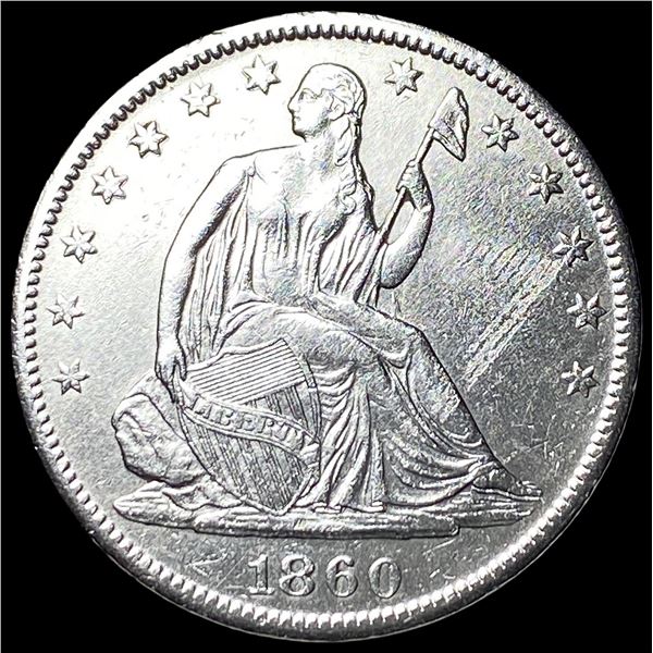 1860-S Silver Seated Liberty Half Dollar CLOSELY UNCIRCULATED