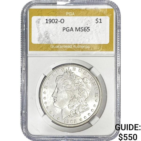 1902-O Morgan Silver Dollar PGA MS65