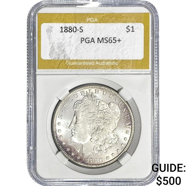 1880-S Morgan Silver Dollar PGA MS65+