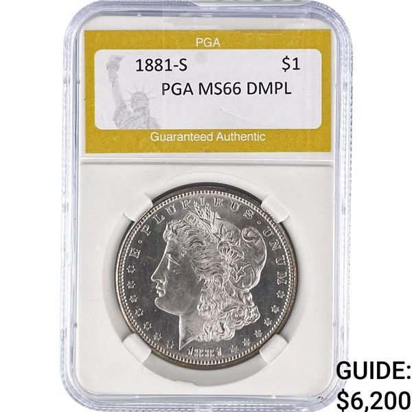 1881-S Morgan Silver Dollar PGA MS66 DMPL