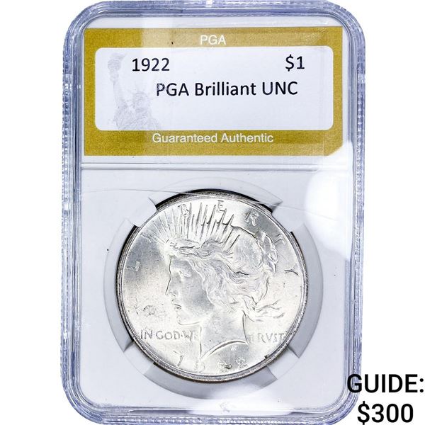 1922 Silver Peace Dollar PGA Brilliant UNC