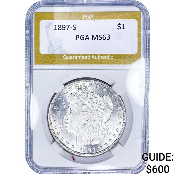 1897-S Morgan Silver Dollar PGA MS63